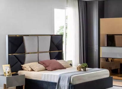 Luxus Schlafzimmer Bett Doppel Betten Design Holz Möbel Bettrahmen Neu